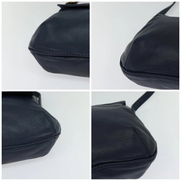 GUCCI Shoulder Bag Leather Blue Gold 338985 Auth 123404 - Picture 14 of 16